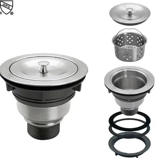 내구성 있는 바구니가 달린 새로운 스타일의 실버 SUS304 브러시 표면 주방 싱크대 배수구