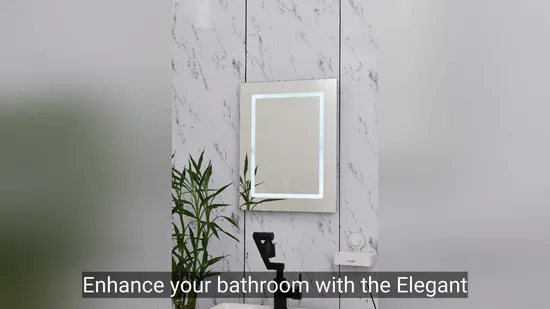 스마트 LED 및 안티-라이트 기능이 있는 고급 직사각형 욕실 거울